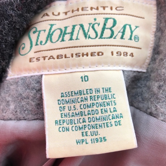 Vintage St. John’s Bay | Gray Wool Blend Coat | 10 - Picture 2 of 12